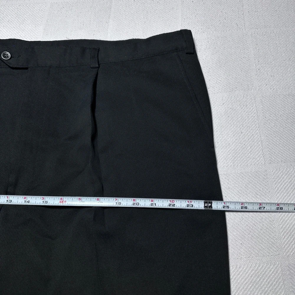 Coppley Dress Pants Men 42R Miami Flat Front Cuffed Microfiber Poly Tencel Black